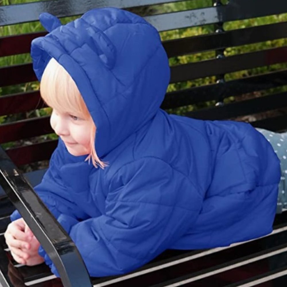 Toddler Kids Winter Hooded Coats Cute 3D Ear Windproof Snow Overwear